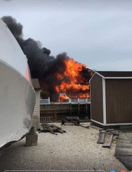 Fire guts lagoon front home at the Jersey Shore