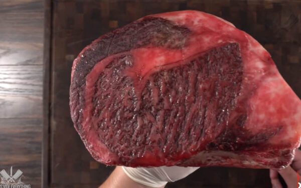 Chef dry ages three most expensive steaks then he boils them in water...why?