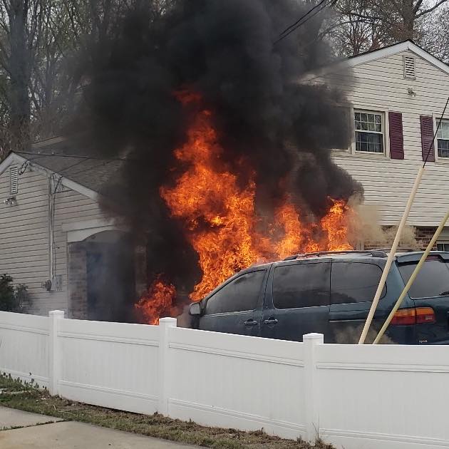 Cherry Hill Firefighters Stop Car Fire from Spreading