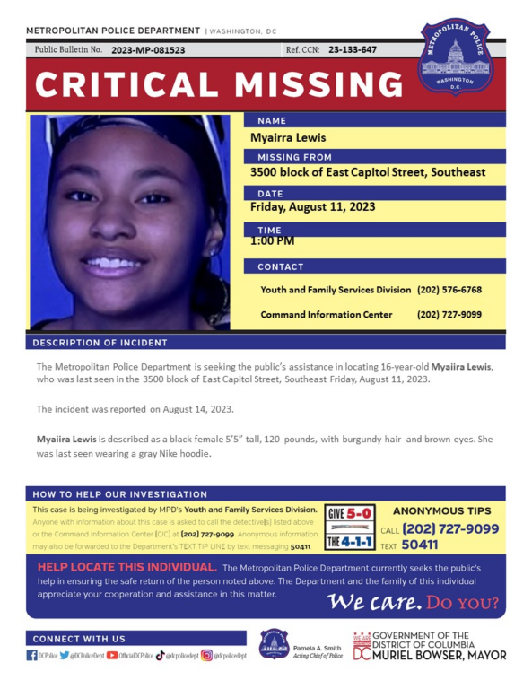 16-Year-Old Girl Missing In D.C.