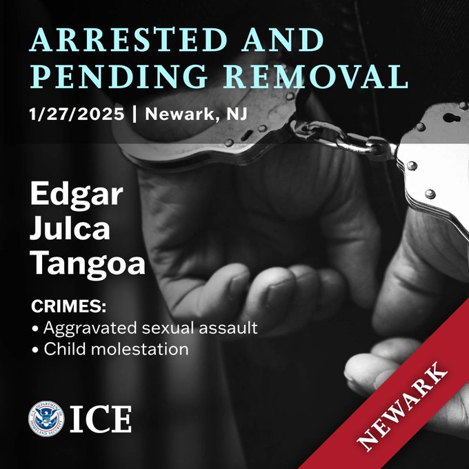 ICE arrests Edgar Julca Tangoa in Newark, pending removal