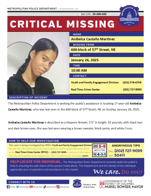Urgent search underway for missing 17-year-old girl in Northeast D.C.