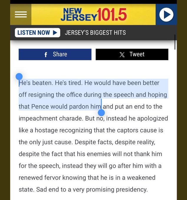 Shocking: Bill Spadea Called for "Failed" President Trump to Resign and for Pence to Pardon Him