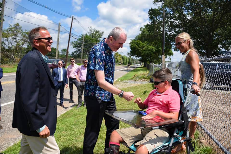 Phil Murphy visiting the Toms River field of Dreams